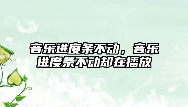 音樂進度條不動，音樂進度條不動卻在播放