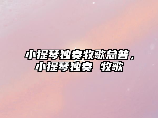 小提琴獨(dú)奏牧歌總普，小提琴獨(dú)奏 牧歌