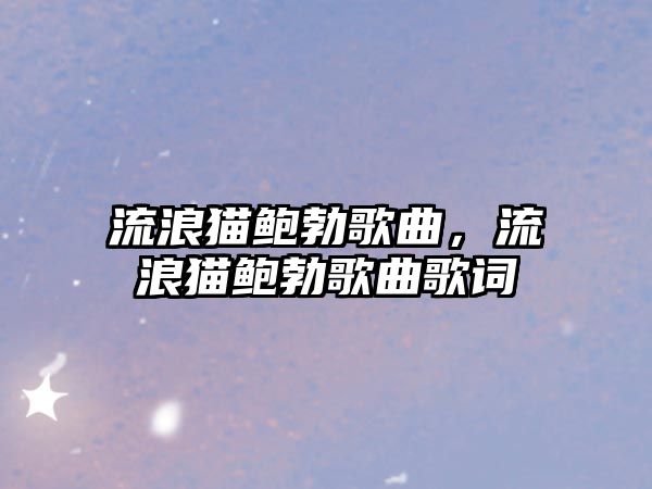 流浪貓鮑勃歌曲，流浪貓鮑勃歌曲歌詞