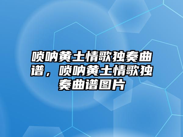 嗩吶黃土情歌獨奏曲譜，嗩吶黃土情歌獨奏曲譜圖片